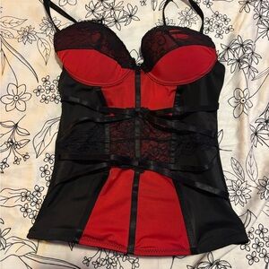 Spirit Black and Red Lace Bustier